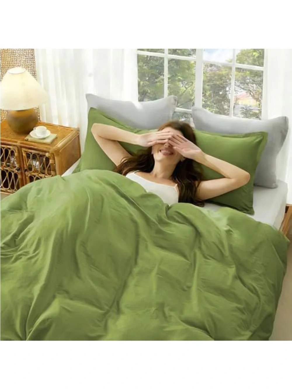 NEW SE SOFTEXLY Muslin Duvet Cover King Size, 100% Washed Cotton Duvet Cover Set